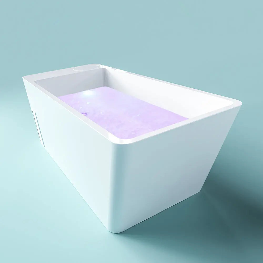 Acrylic Ice Bath Tub with Built-In Ice Machine – All-in-One Cold Plunge Spa System for Athlete Recovery, Hydrotherapy & Home Gym, Modern Sleek Cooling Design HELIUS