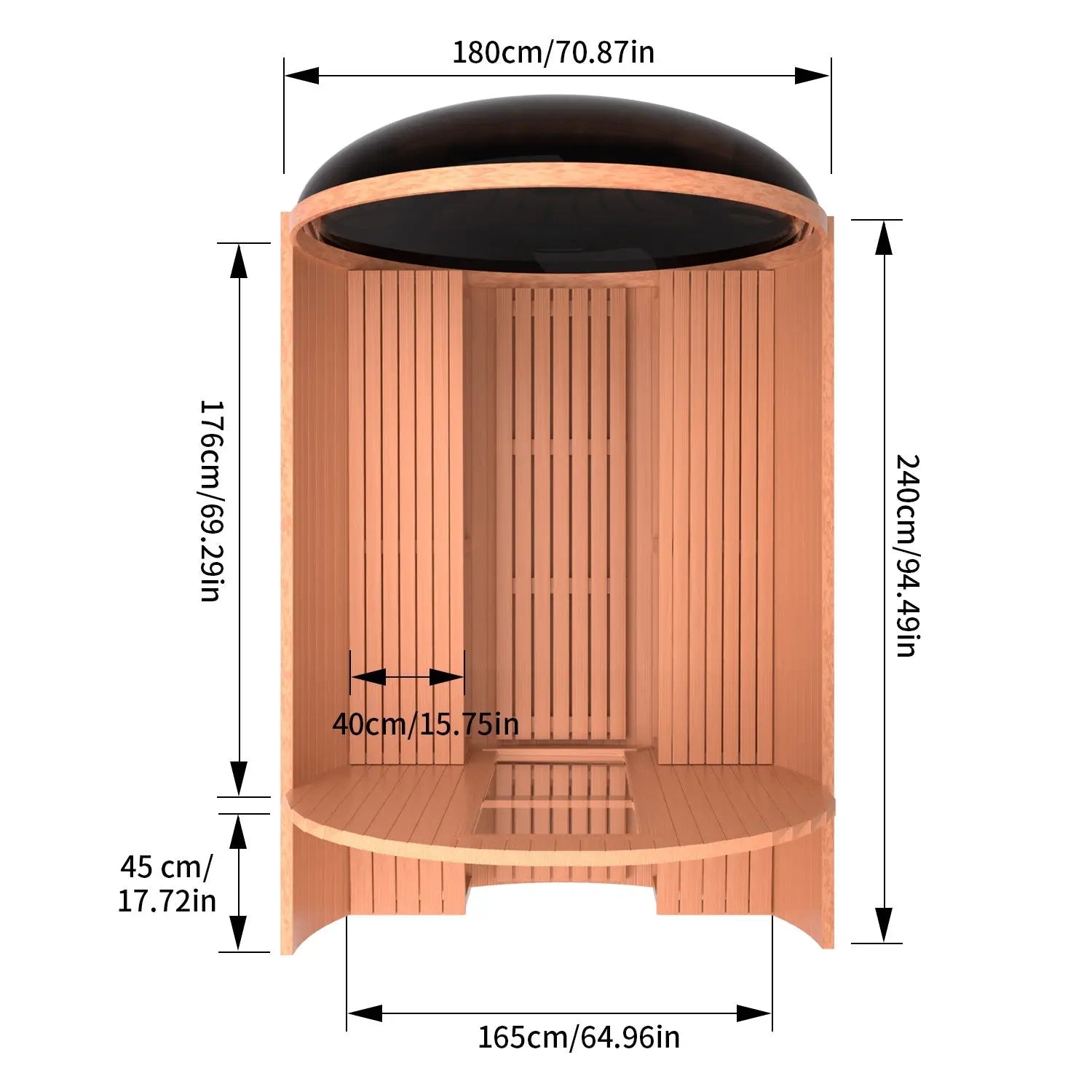 6-Person Patchwork Red Cedar Sauna with Heater and Acrylic Viewing Window HELIUS