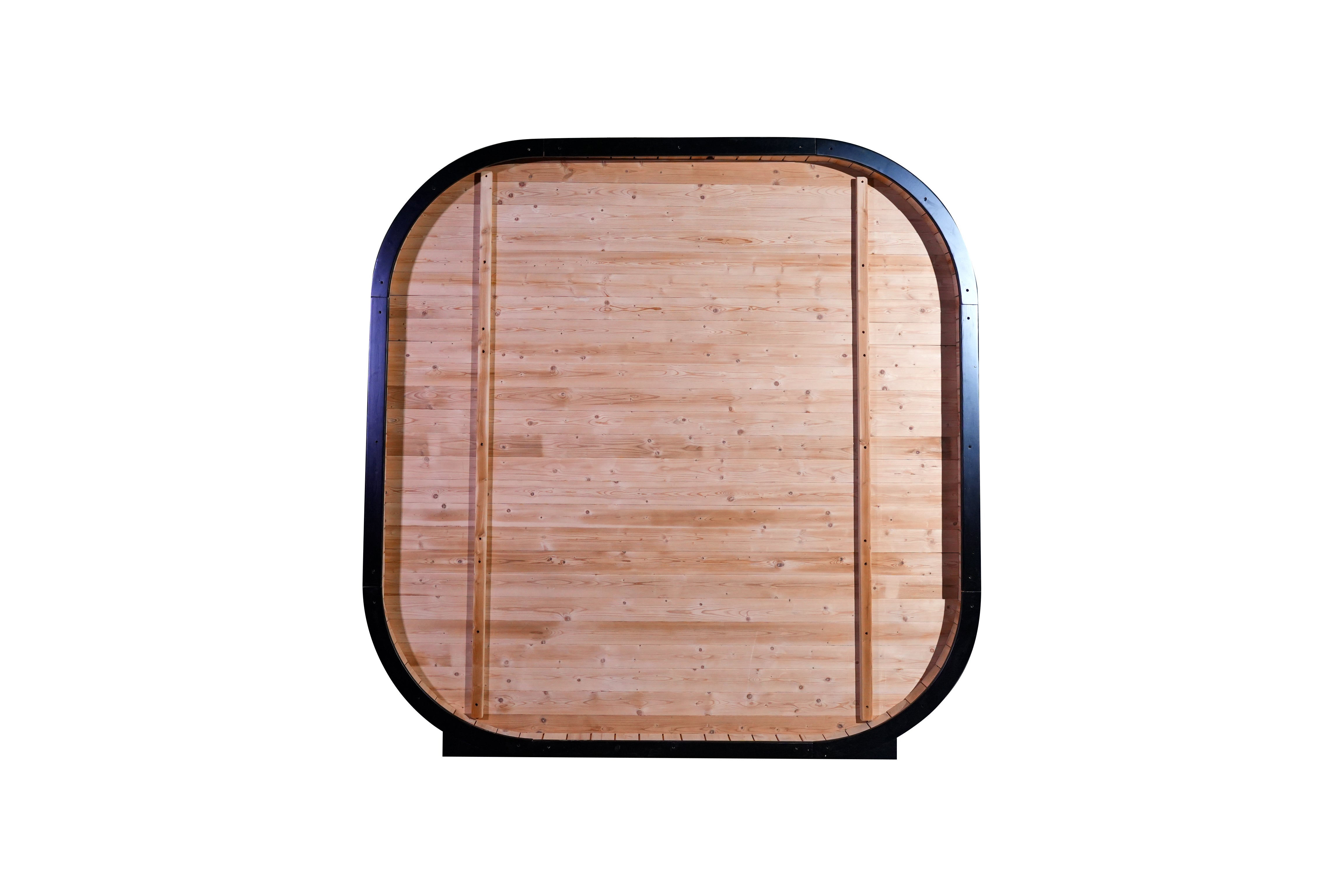 6 - Person Traditional Square Far - Infrared Sauna with Amber Glass