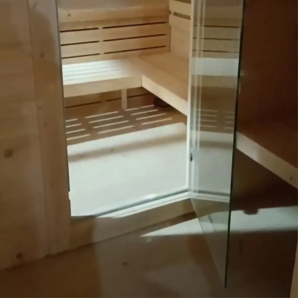 【New product pre-sale】6-person Square Luxury Outdoor Sauna with Private Changing Room - XPO HELIUS