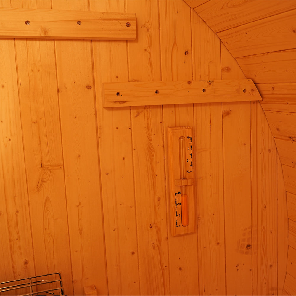 2-4 Person Outdoor Barrel Sauna - Premium White Pine Construction | Backyard Steam Relaxation Haven