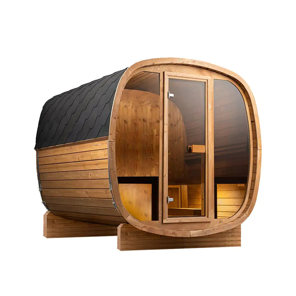 4-person Brown Square Outdoor Sauna HELIUS