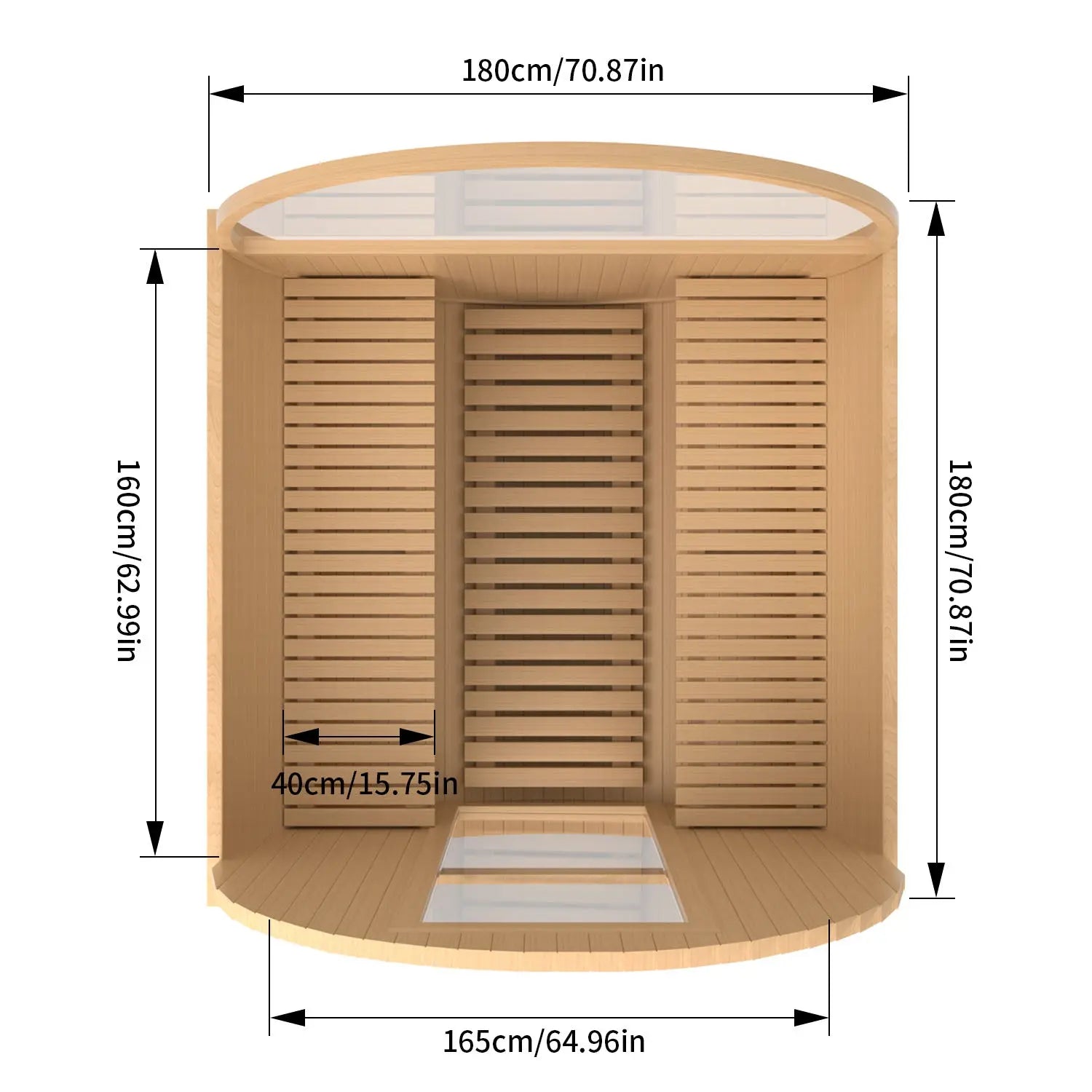 4 Person Outdoor Barrel Sauna, Hemlock Traditional Steam Barrel Sauna Kit with Half-viewing Window HELIUS