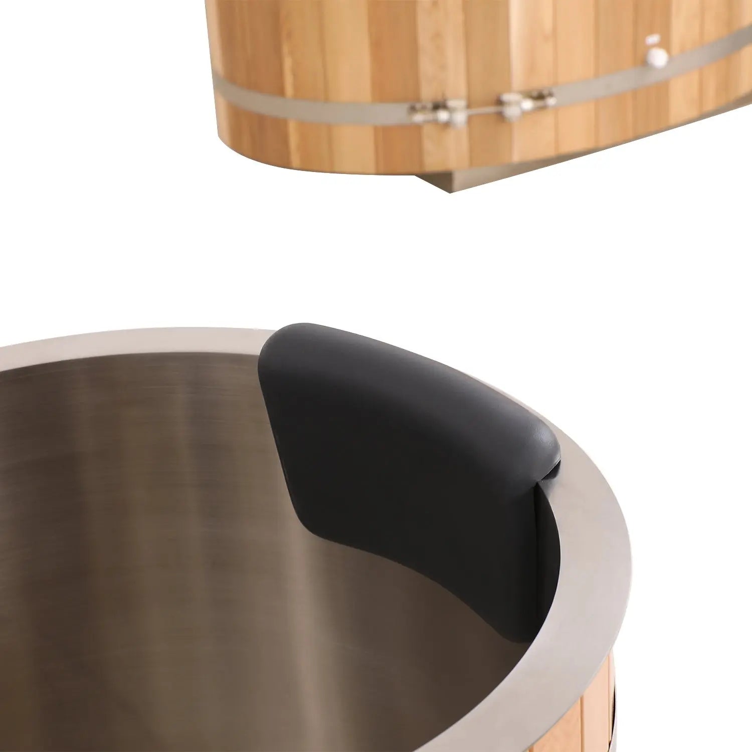 U-Shaped Red Cedar Ice Bath Tub – Ergonomic Cold Plunge Spa Barrel for Cold Water Therapy, Athlete Recovery & Home Wellness, Natural Wooden Wellness Tub HELIUS