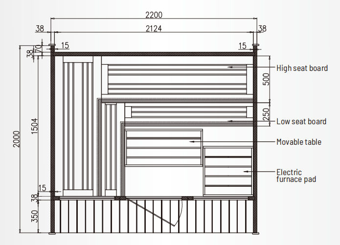 New 4-6 person Black Square Premium Patchwork Red Cedar Outdoor Sauna