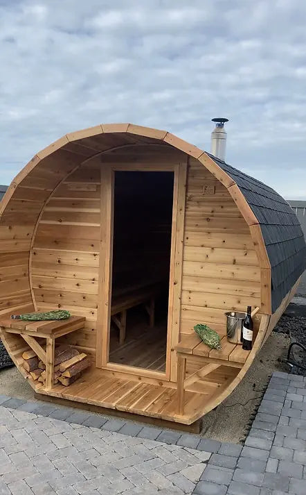 8'x8' Cedar Barrel Sauna HELIUS
