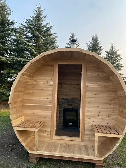 8'X10' CEDAR BARREL SAUNA(6-8 ADULTS) HELIUS