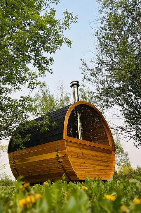 8'X14 CEDAR BARREL SAUNA(8-10 ADULTS) HELIUS