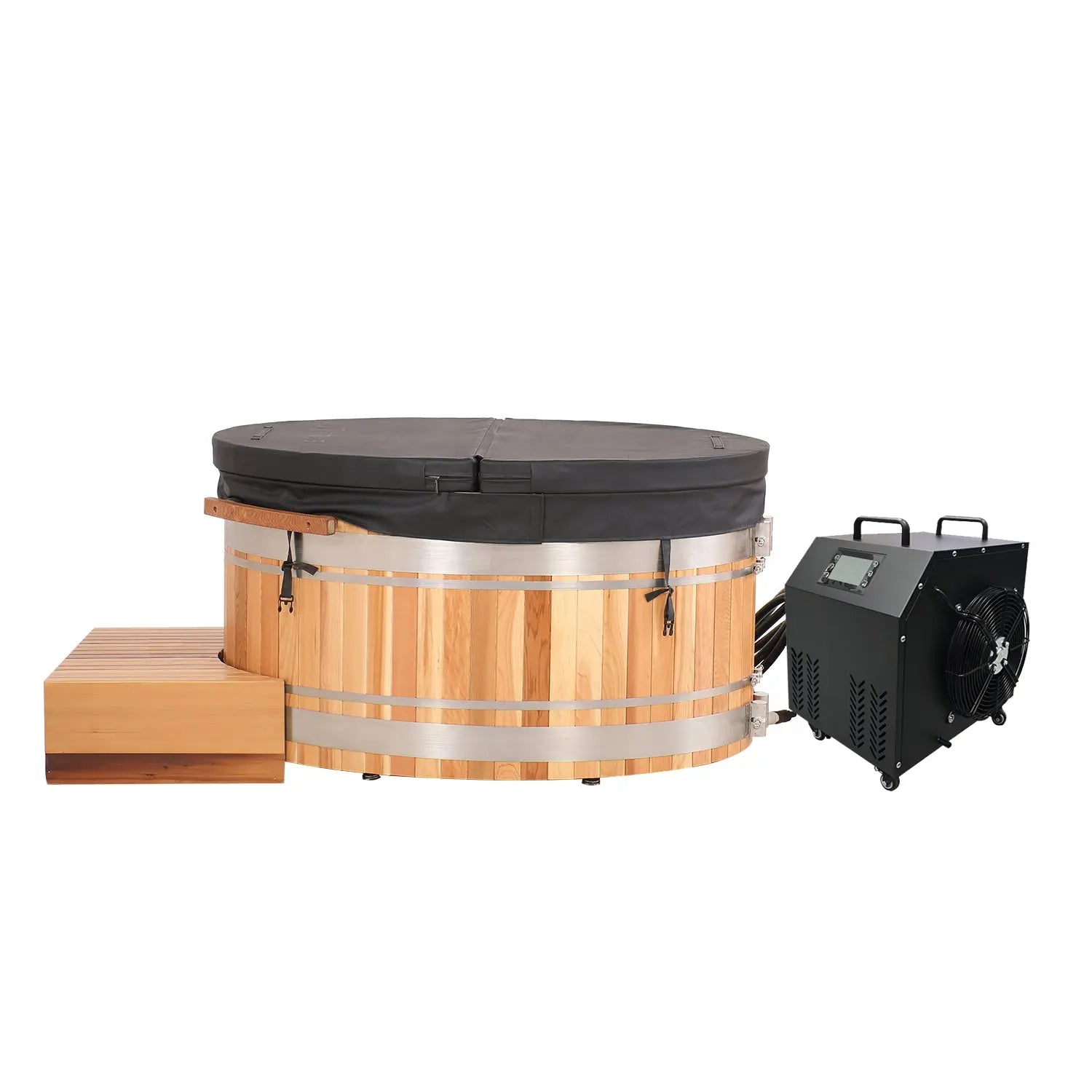 Premium Red Cedar Oval Ice Bath Tub – Cold Plunge Spa Barrel for Athletes Recovery & Therapeutic Home Use, Natural Wooden Therapy Tub HELIUS