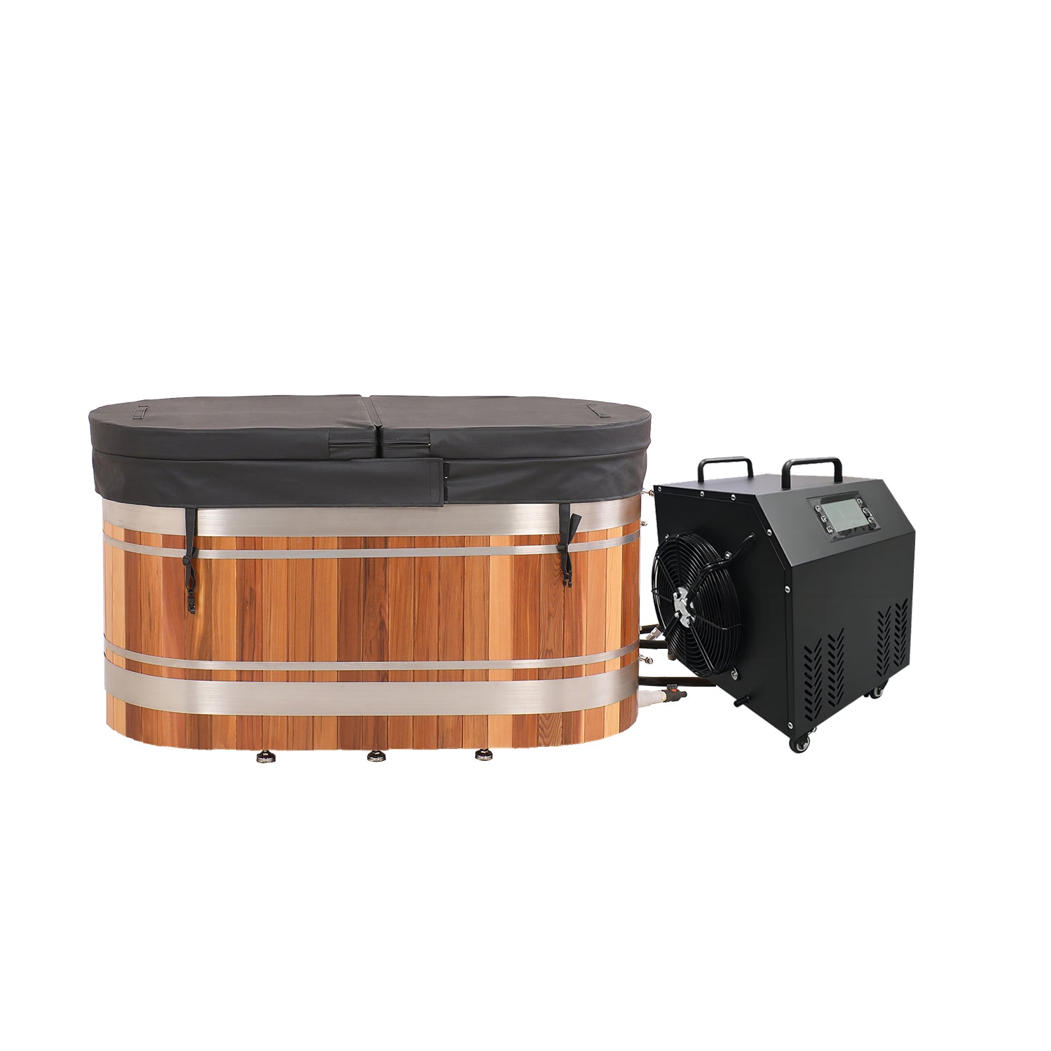 U-Shaped Red Cedar Ice Bath Tub – Ergonomic Cold Plunge Spa Barrel for Cold Water Therapy, Athlete Recovery & Home Wellness, Natural Wooden Wellness Tub