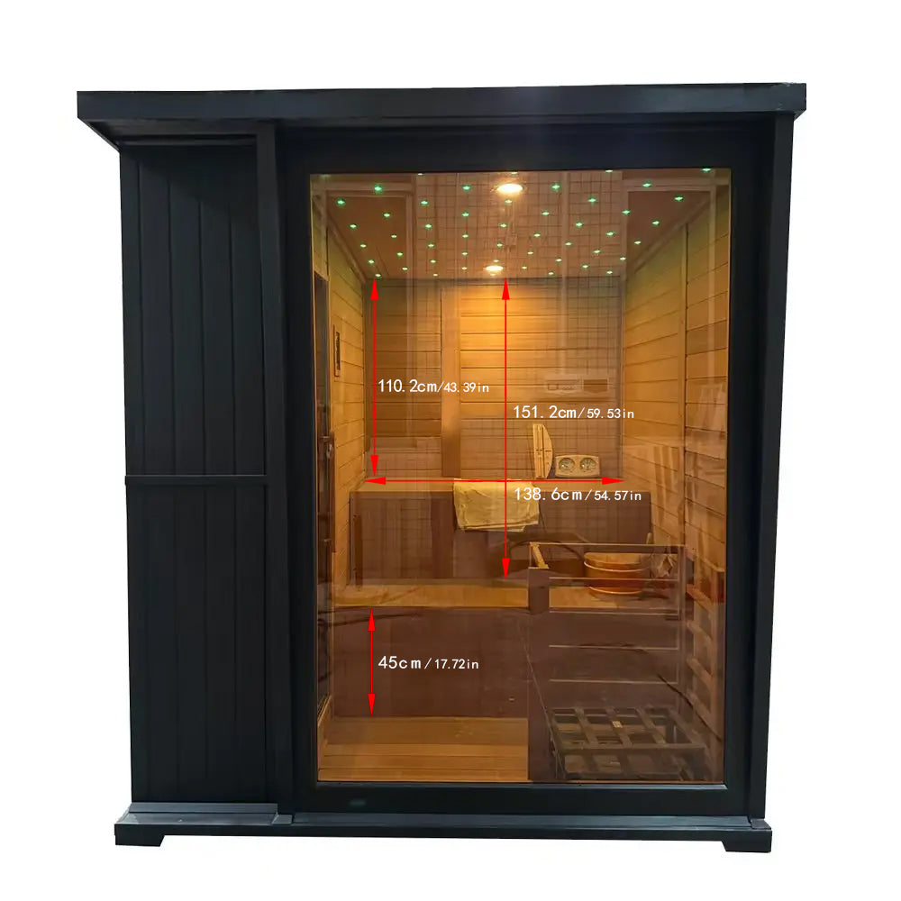 New Luxury High-End Black Square Outdoor Sauna (luxury outdoor sauna)