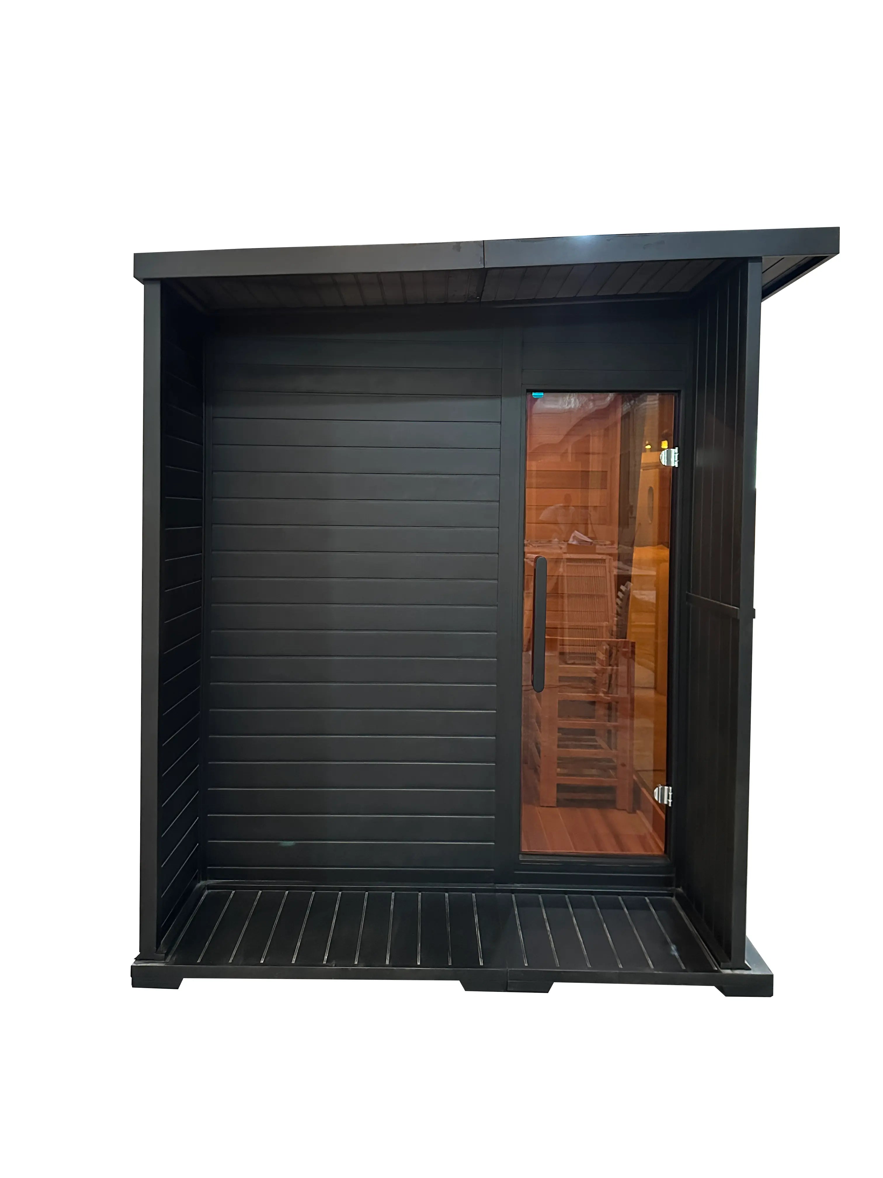 New Luxury High-End Black Square Outdoor Sauna HELIUS