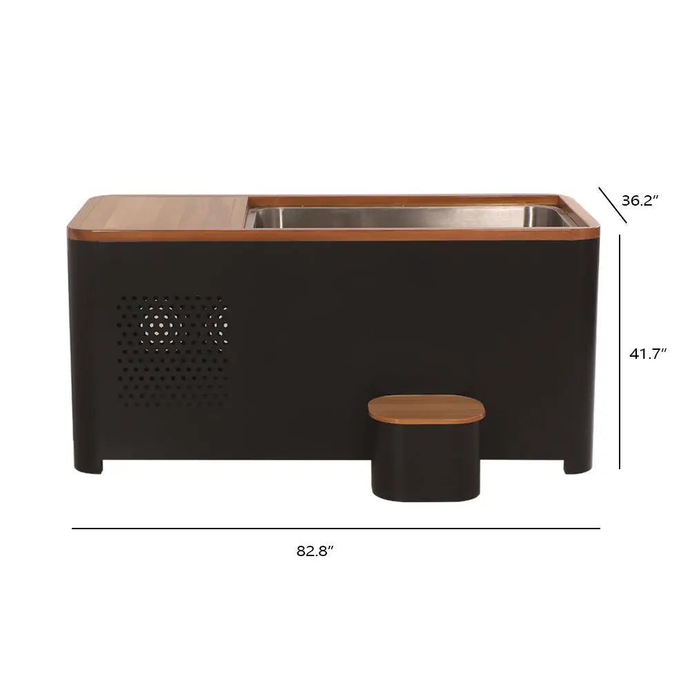 Black Rectangular Ice Tub HELIUS