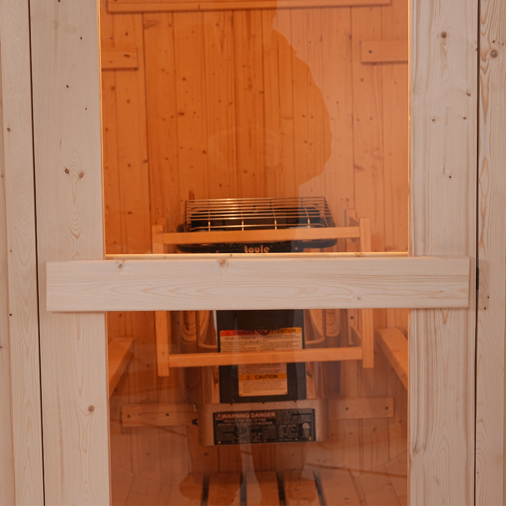 4-6 Person Outdoor Barrel Sauna - Premium White Pine Wood, All-Weather Design for Backyard Relaxation