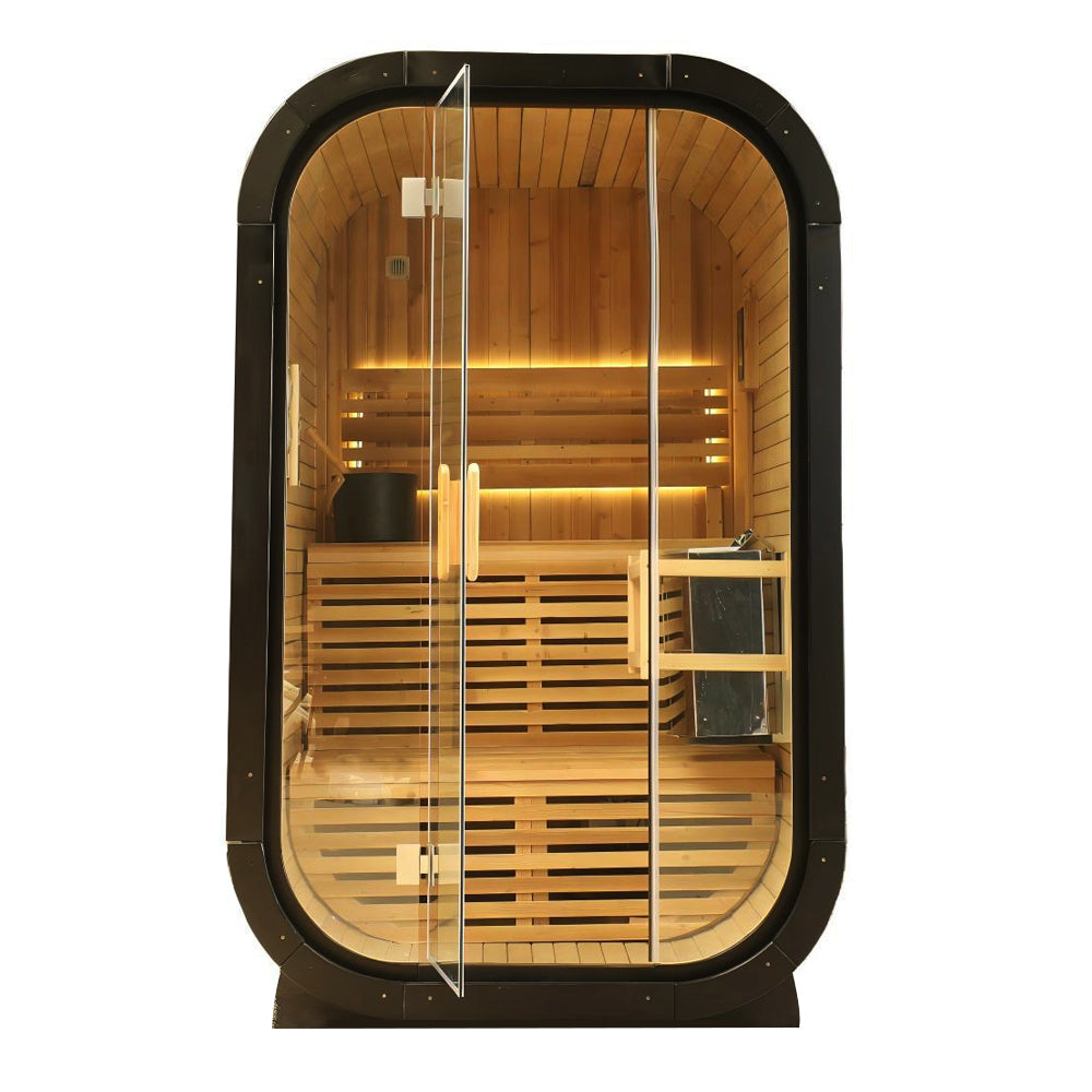 Cedar Traditional Steam Outdoor Square Sauna for 1-2 Persons | Immersive Wooden Healing Private Outdoor Relaxation Space
