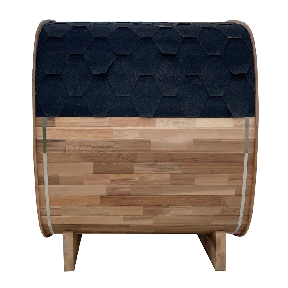 4-Person Premium Canadian Red Cedar Outdoor Traditional Steam Sauna with Tinted Glass Panels Spacious Backyard Home Sauna Room for Family & Friend Wellness Gatherings