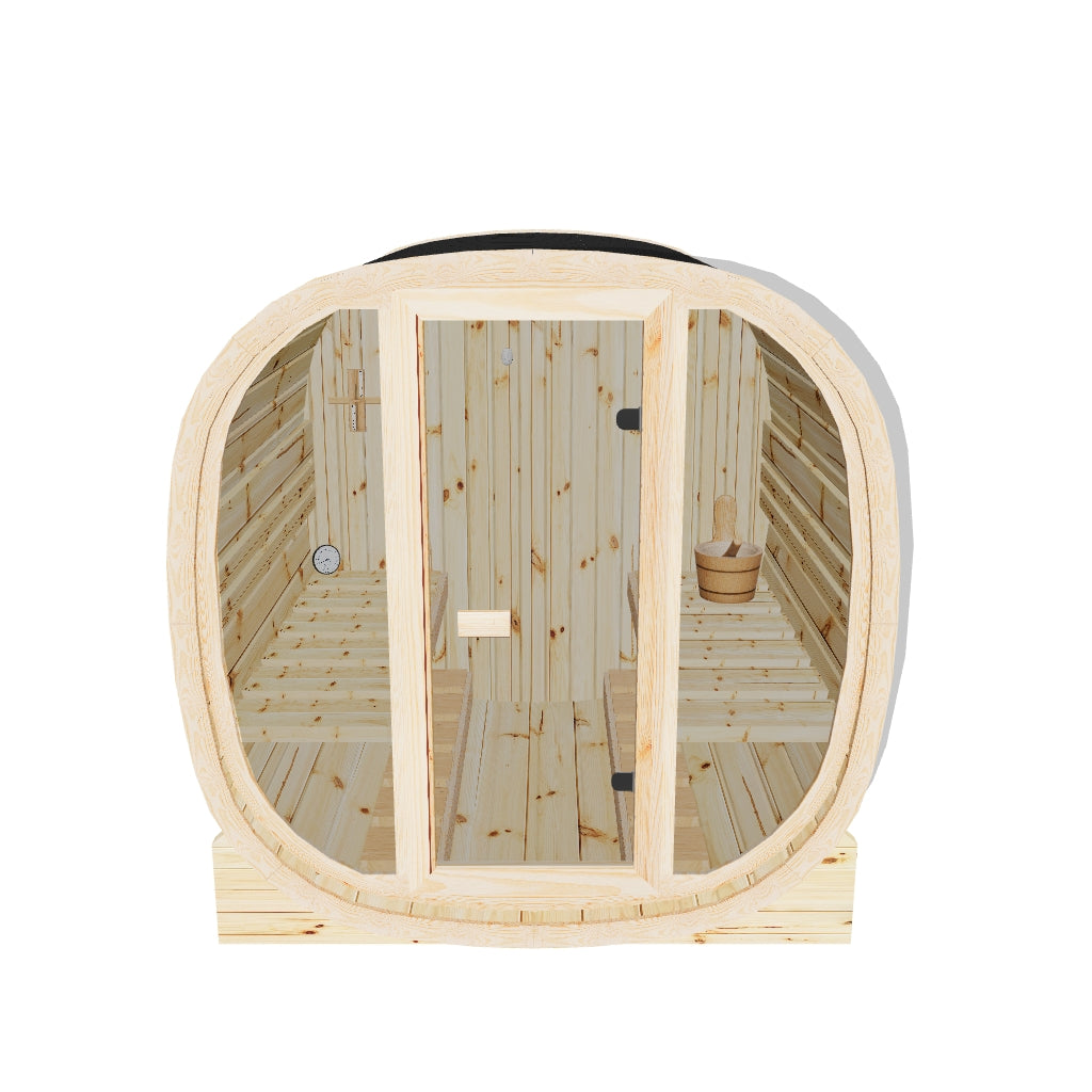 4-person sauna | 4-person Brown Square Outdoor Sauna