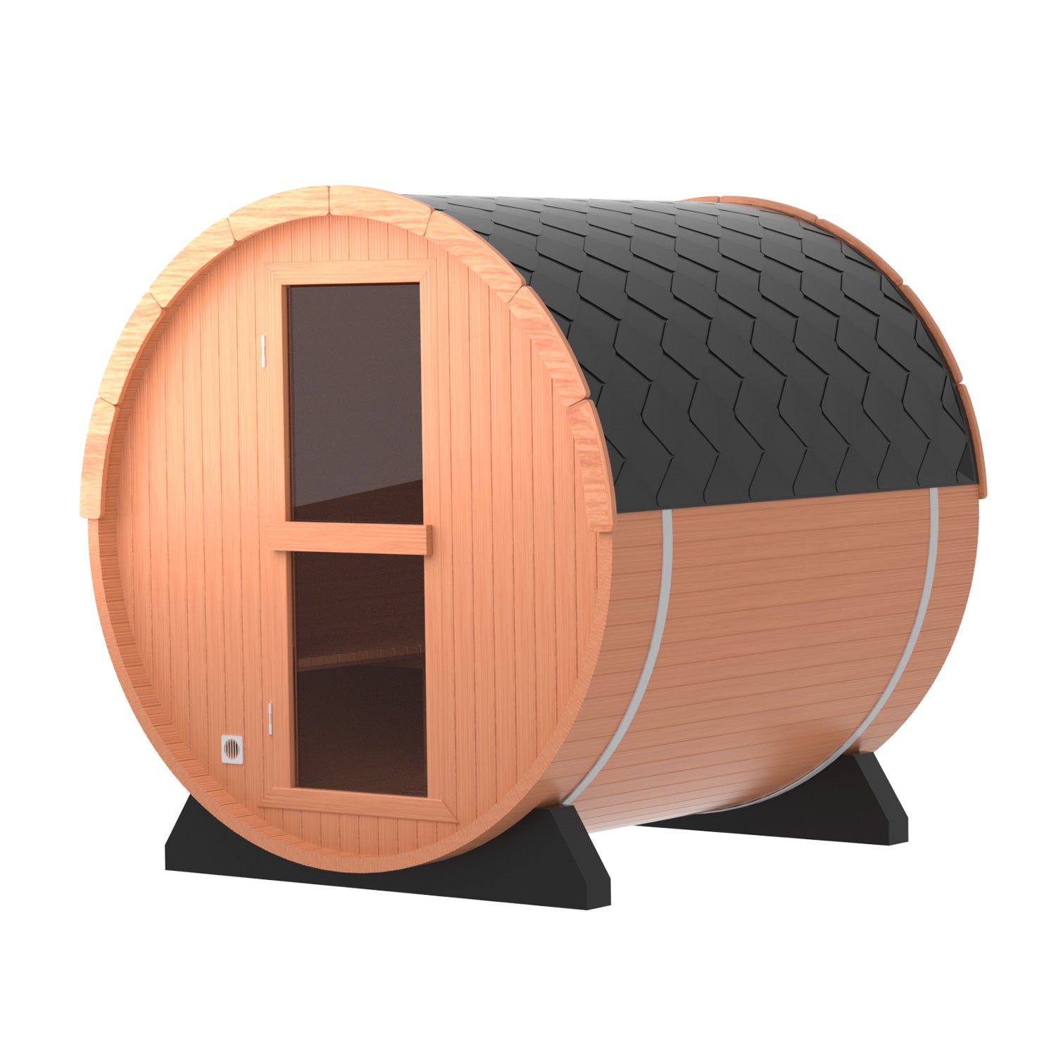 4-Person Patchwork Red Cedar Traditional Steam Sauna