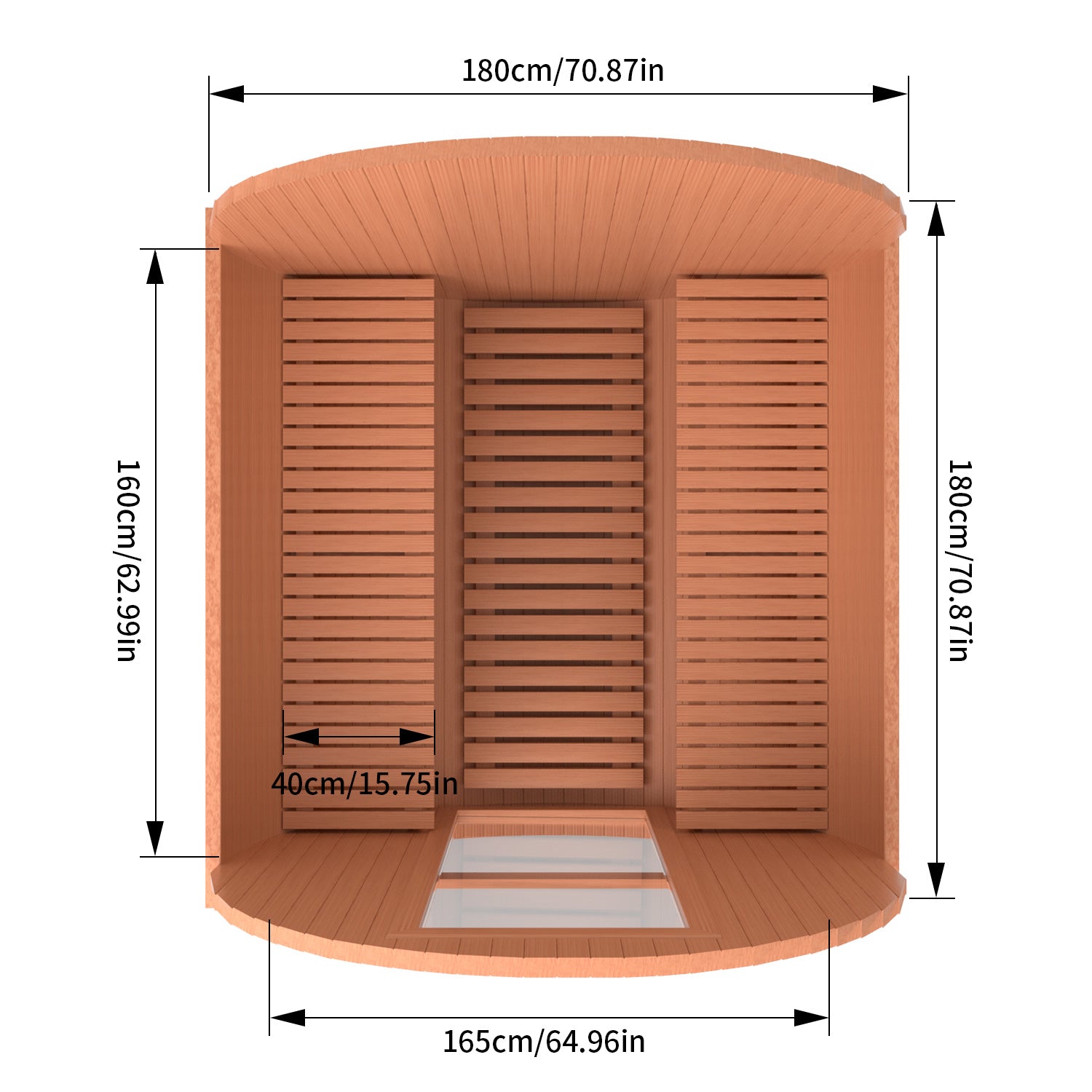 4-Person Patchwork Red Cedar Traditional Steam Sauna