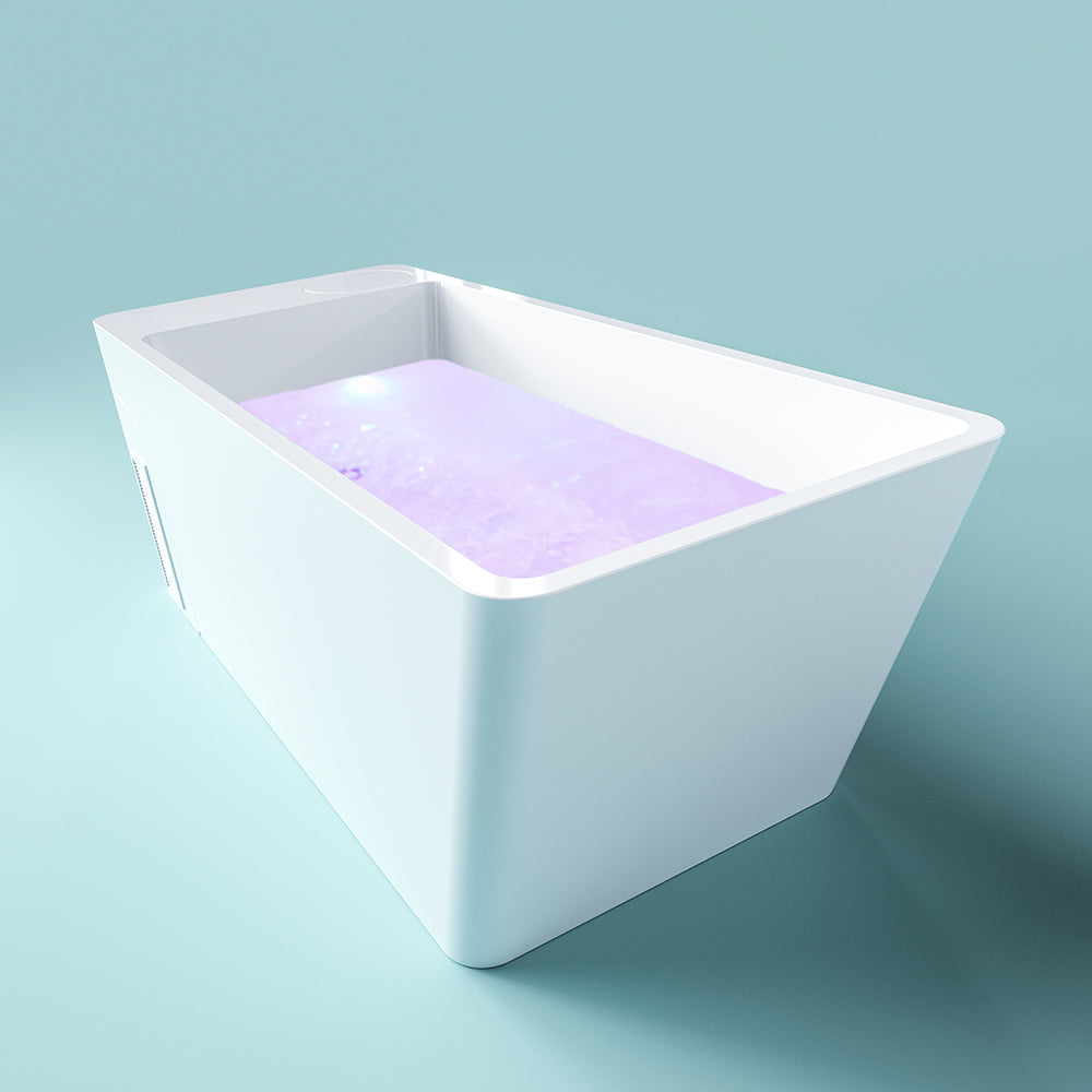 Acrylic Ice Bath Tub with Built-In Ice Machine – All-in-One Cold Plunge Spa System for Athlete Recovery, Hydrotherapy & Home Gym, Modern Sleek Cooling Design
