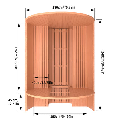 6-Person Patchwork Red Cedar Traditional Steam Sauna
