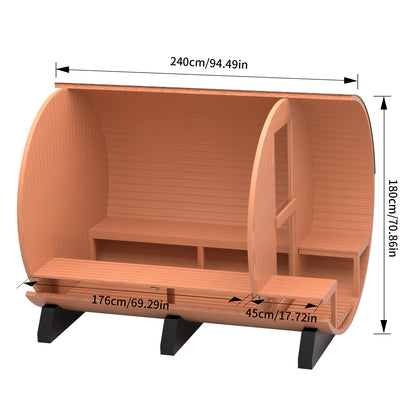 6-Person Patchwork Red Cedar Traditional Steam Sauna