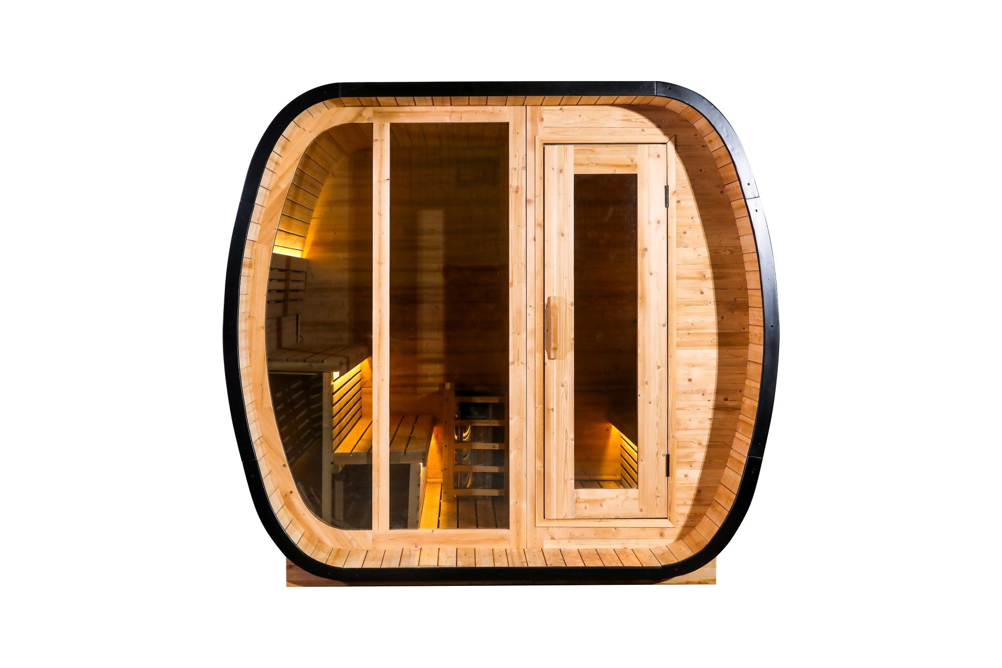 4 - Person Traditional Square Steam Sauna with Built - in Small Changing Room