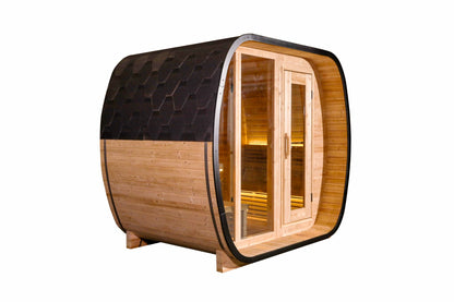 4 - Person Traditional Square Steam Sauna with Built - in Small Changing Room