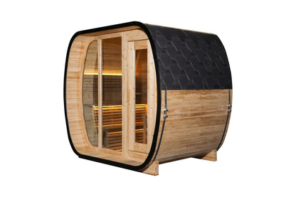 4 - Person Traditional Square Steam Sauna with Built - in Small Changing Room