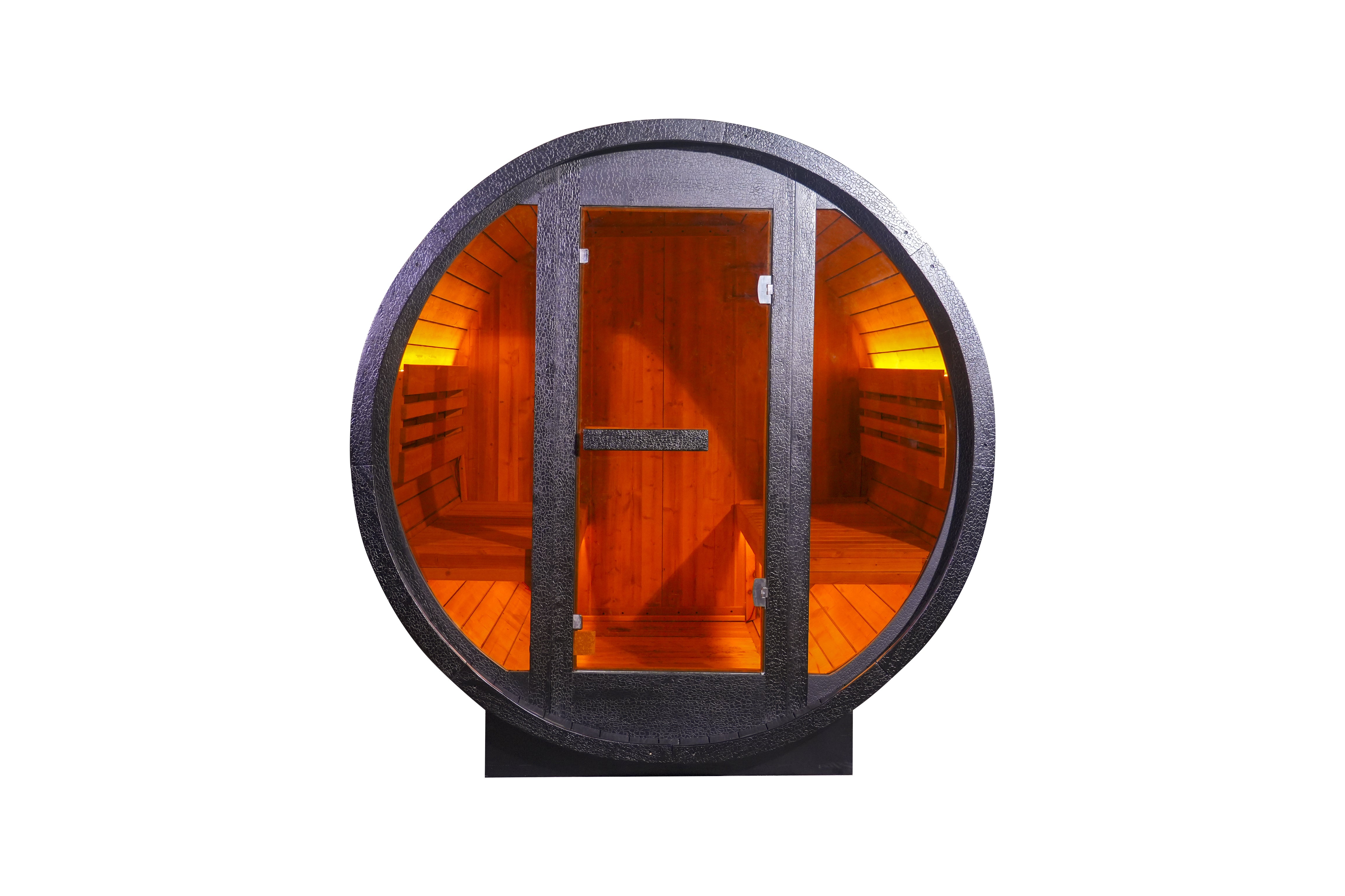 4 - Person Black Traditional Barrel Steam Sauna: Share Timeless Relaxation & Wellness