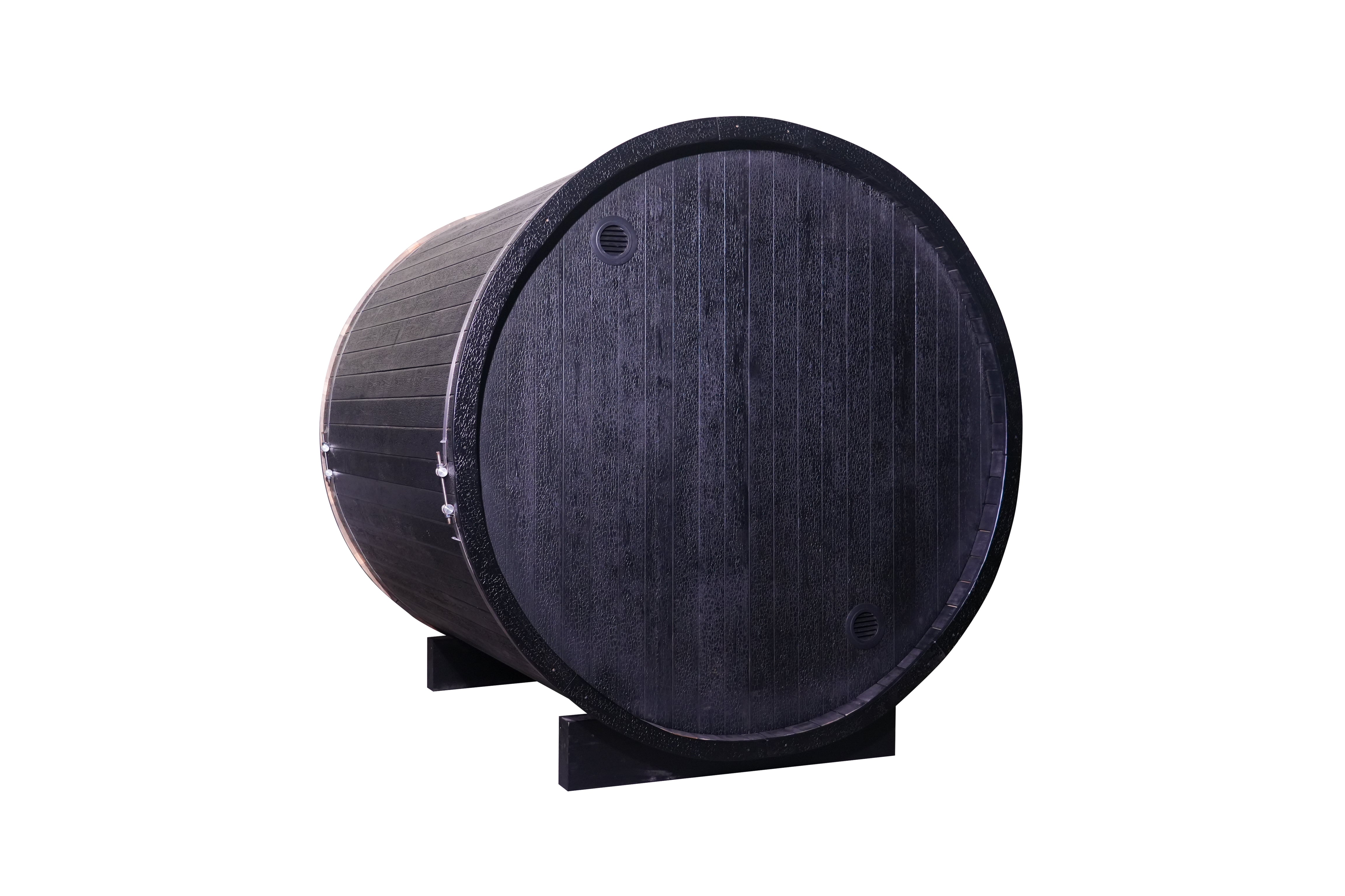 4 - Person Black Traditional Barrel Steam Sauna: Share Timeless Relaxation & Wellness