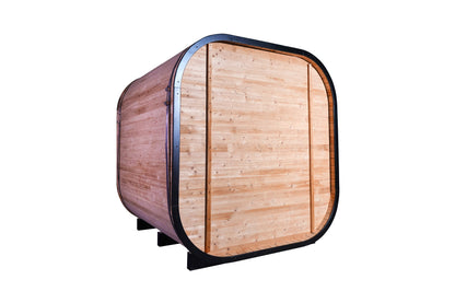 6 - Person Traditional Square Far - Infrared Sauna with Amber Glass