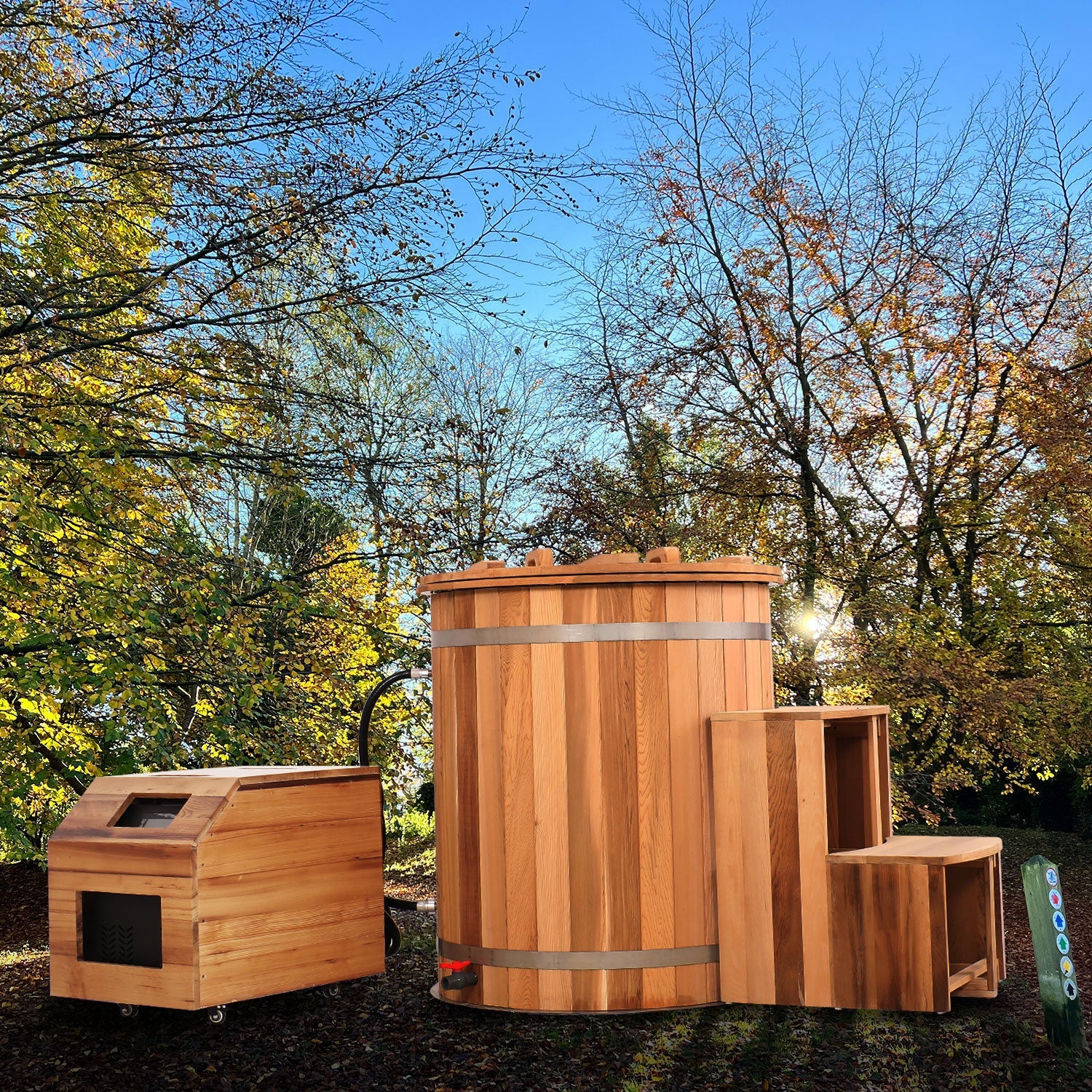 Round Red Cedar Cold Plunge Tub, Cold Plunge Barrel for Human Cryotherapy, Spa & Muscle Recovery – Natural Wood Wellness Design
