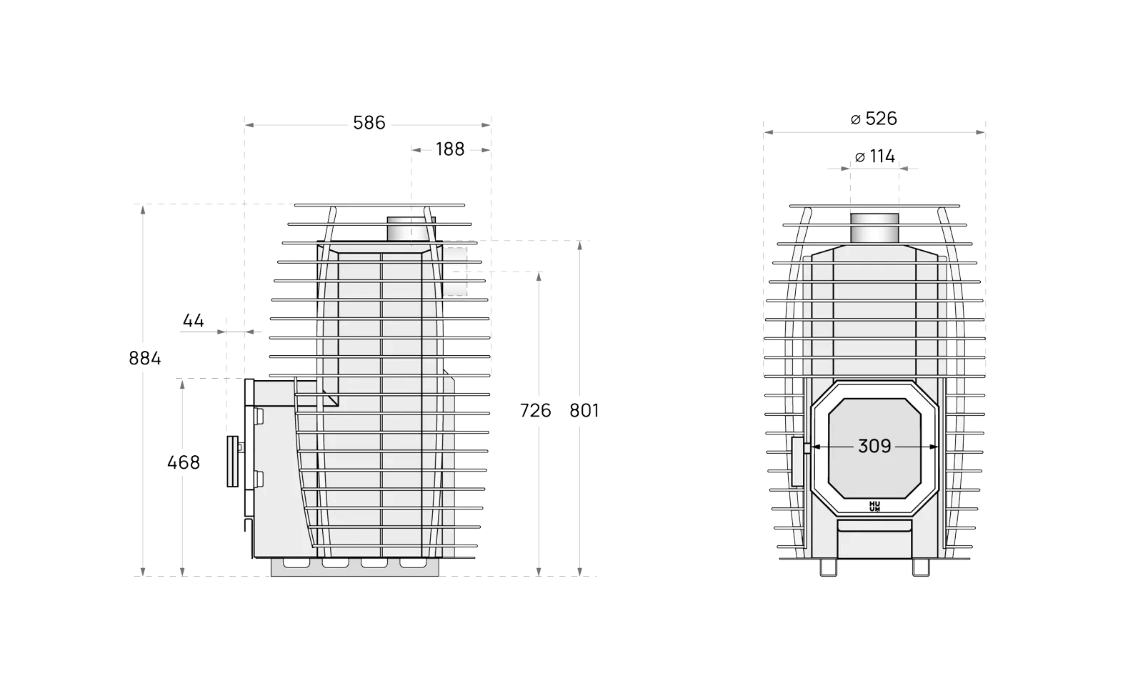 HUUM Hive Flow Wood-Burning Sauna Stove