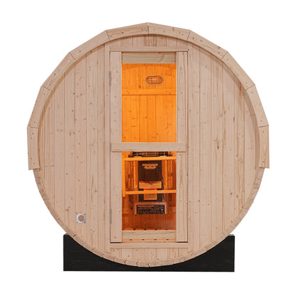 2-4 Person Outdoor Barrel Sauna - Premium White Pine Construction | Backyard Steam Relaxation Haven