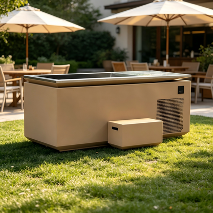 Stainless Steel Cold Plunge Tub with 1HP Chiller & Pump – All-in-One Ice Bath for Athletes Recovery, Cold Water Therapy, Indoor/Outdoor Use