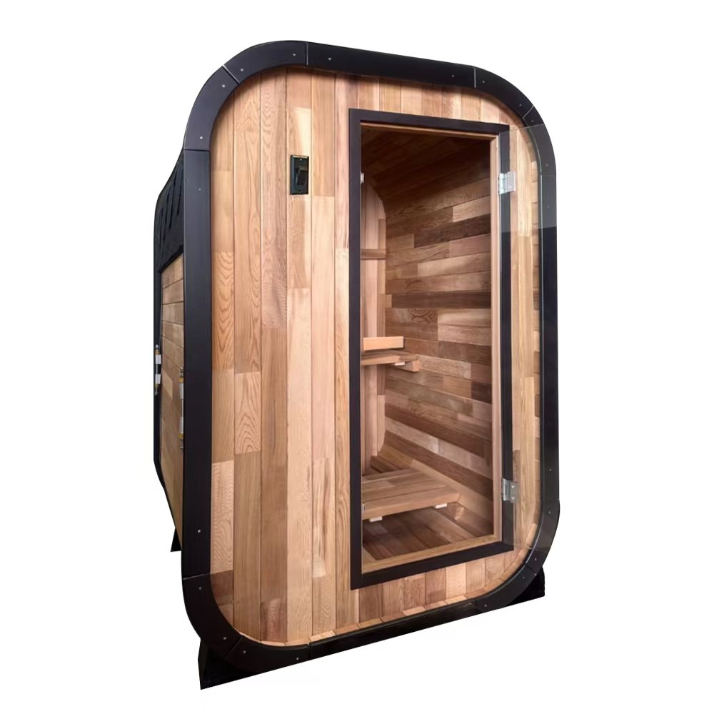 1 - 2 Person Outdoor Traditional Steam Sauna, Handcrafted with Red Cedar Wood