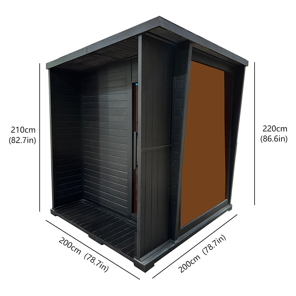 New Luxury High-End Black Square Outdoor Sauna