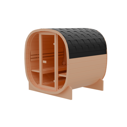 4-person Brown Square Outdoor Sauna