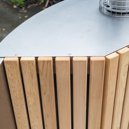 Wood - Fired Hot Tub with Stainless Steel Liner, Built - in Stove and Red Cedar Shell