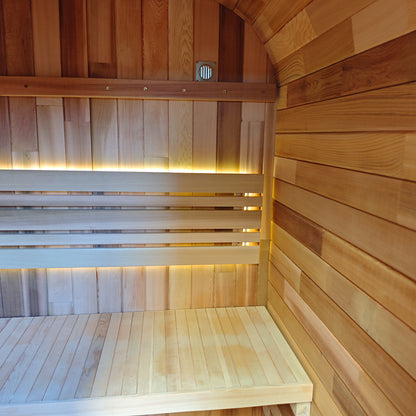 1 - 2 Person Outdoor Traditional Steam Sauna, Handcrafted with Red Cedar Wood