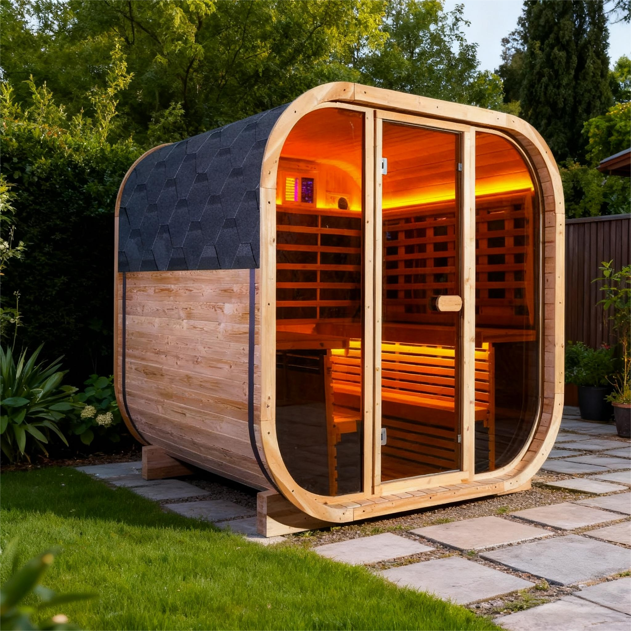 4 - Person Far - Infrared Sauna with Tieted Glass: Elevate Your Wellness Experience
