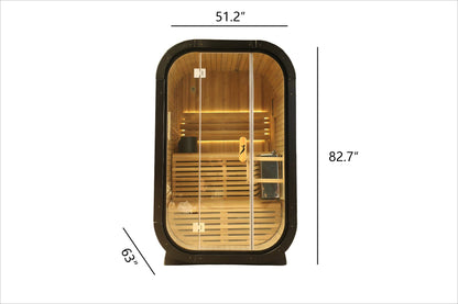 Cedar Traditional Steam Outdoor Square Sauna for 1-2 Persons | Immersive Wooden Healing Private Outdoor Relaxation Space