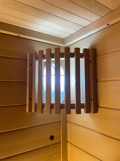 Canadian Red Cedar Outdoor Sauna, 4-5 Person Traditional Steam Sauna with 6KW Heater, Tempered Glass Front, LED Lighting, Bitumen Roof, Complete Accessories Kit for Indoor & Backyard Use