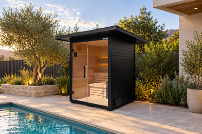 Premium Canadian Red Cedar Sauna for 3-4 People | 6kW Heater, Tempered Glass Front, LED Lighting, Indoor/Outdoor Use, with Complete Accessories for Home Wellness Recovery