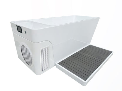 Acrylic Ice Bath Tub with Built-In Ice Machine – All-in-One Cold Plunge Spa System for Athlete Recovery, Hydrotherapy & Home Gym, Modern Sleek Cooling Design