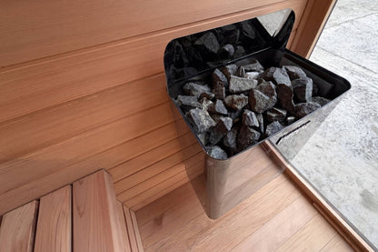 Premium Canadian Red Cedar Sauna for 3-4 People | 6kW Heater, Tempered Glass Front, LED Lighting, Indoor/Outdoor Use, with Complete Accessories for Home Wellness Recovery