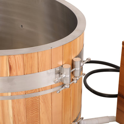 Premium Red Cedar Oval Ice Bath Tub – Cold Plunge Spa Barrel for Athletes Recovery & Therapeutic Home Use, Natural Wooden Therapy Tub