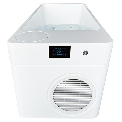 Acrylic Ice Bath Tub with Built-In Ice Machine – All-in-One Cold Plunge Spa System for Athlete Recovery, Hydrotherapy & Home Gym, Modern Sleek Cooling Design