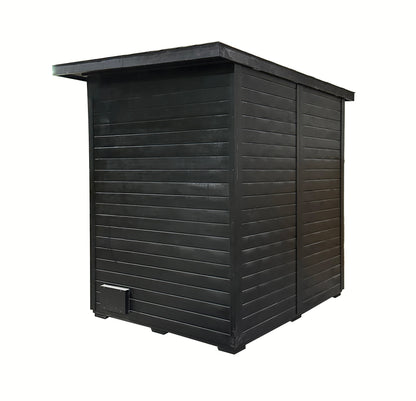 Canadian Red Cedar Outdoor Sauna, 4-5 Person Traditional Steam Sauna with 6KW WIFI Control Heater, Tempered Glass Front, LED Lighting, Bitumen Roof, Complete Accessories Kit for Outdoor & Backyard Use